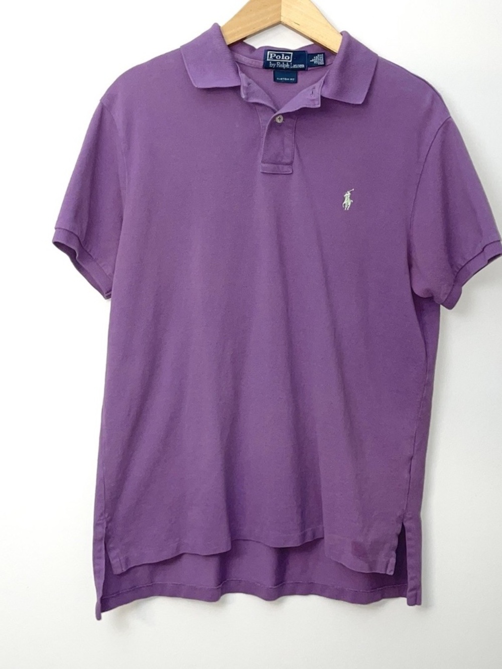 Polo Ralph Lauren Large Polo Shirt- Purple  S/S Lime Green Pony